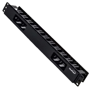  NavePoint 1U Horizontal 19-Inch Rack Mount Cable Management Raceway Duct Panel with Cover Black 
